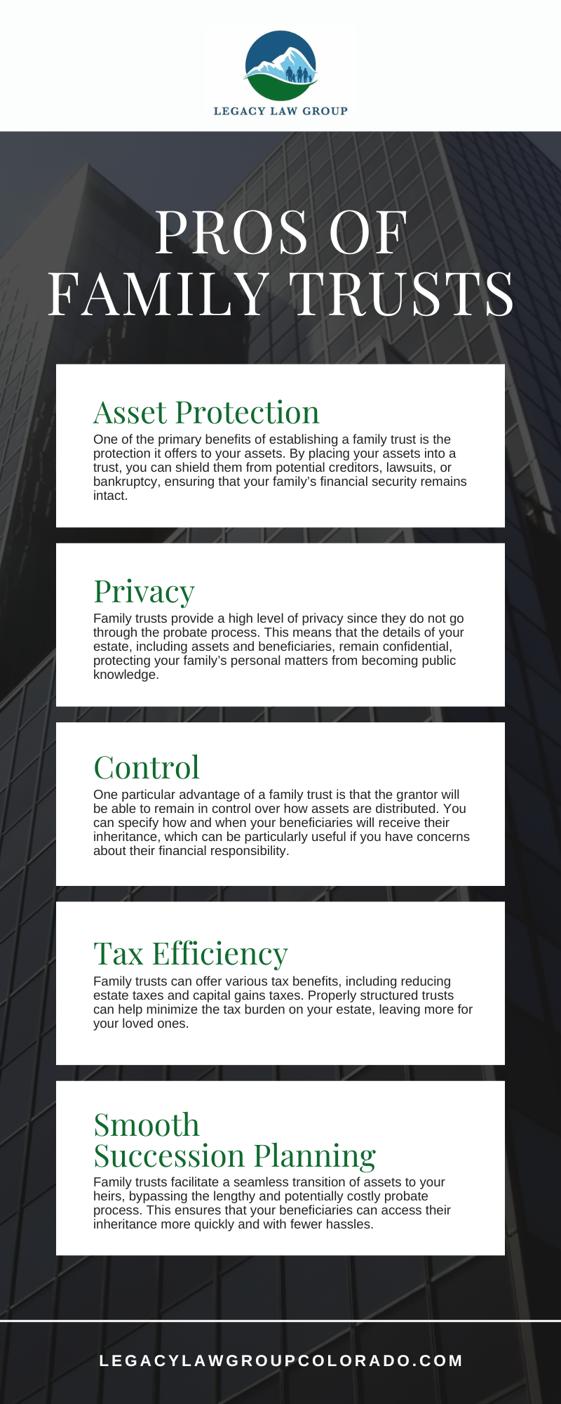 Pros Of Family Trusts Infographic