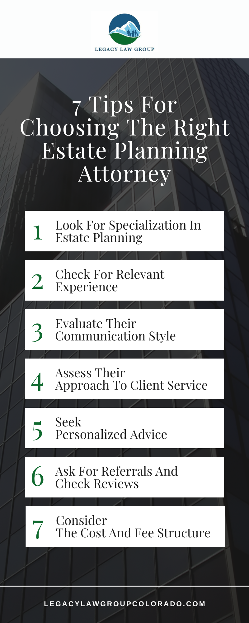7 Tips For Choosing The Right Estate Planning Attorney Infographic